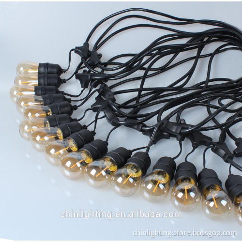 Quality supplier in China LED Decorated string lights PVC LED S14 Edison Filament bulbs